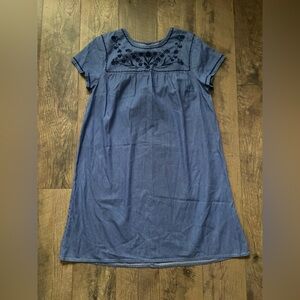 OLD NAVY | Chambray shirt dress with floral embroidery